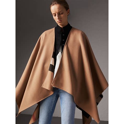 burberry reversible merino wool cape|Women’s Designer Ponchos & Capes .